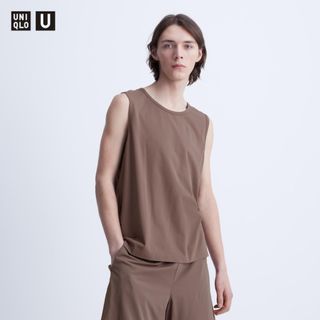 ユニクロ(UNIQLO)のUNIQLO U ドライEXタンクトップ L 新品 brown ユニクロ bro(タンクトップ)