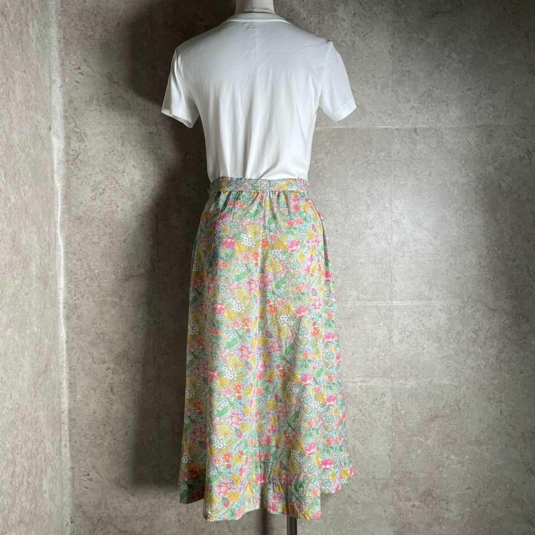 VINTAGE(ヴィンテージ)の70sヴィンテージ Krist Gudnason 花柄スカート ポケットと腰紐有 レディースのスカート(その他)の商品写真