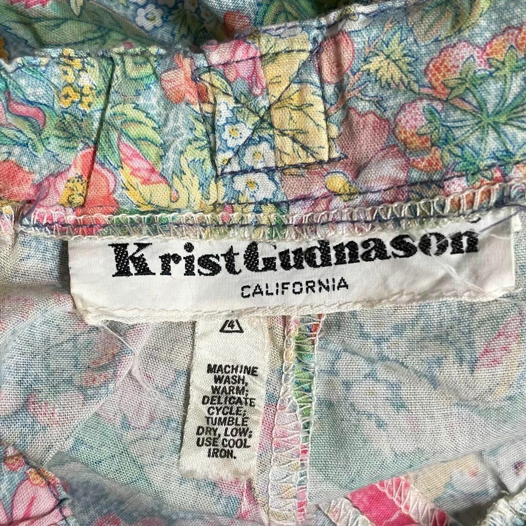 VINTAGE(ヴィンテージ)の70sヴィンテージ Krist Gudnason 花柄スカート ポケットと腰紐有 レディースのスカート(その他)の商品写真