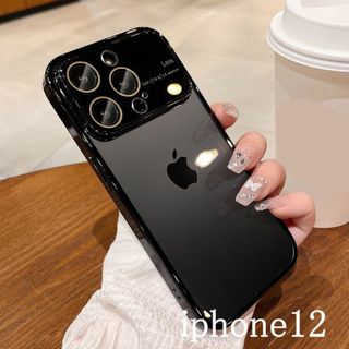 iphone12ケース  TPU  お洒落 軽量 耐衝撃  ブラック３(iPhoneケース)