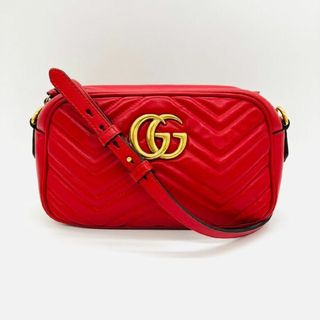 グッチ(Gucci)のグッチ GGマーモント キルティング ショルダーバッグ 赤 レザー gucci(ショルダーバッグ)