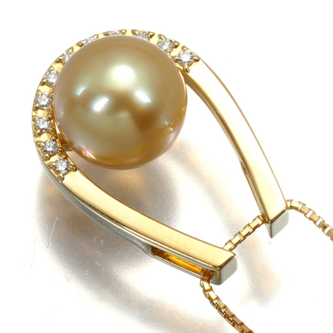 TASAKI(タサキ)のタサキ ネックレス ゴールデンパール 白蝶真珠 10.0mm ダイヤ  ホースシュー  K18YG  レディースのアクセサリー(ネックレス)の商品写真