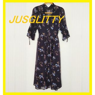 ジャスグリッティー(JUSGLITTY)のJUSGLITTY ジャスグリッティ ワンピース 花柄 シースルー(ロングワンピース/マキシワンピース)