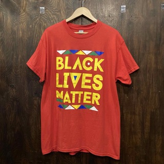 USA古着 半袖Tシャツ black lives matter 赤 Lサイズ(Tシャツ/カットソー(半袖/袖なし))