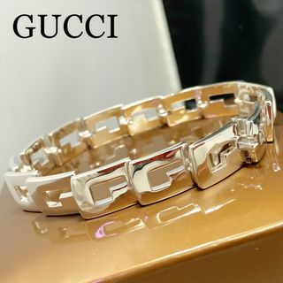 グッチ(Gucci)の新品仕上 廃盤 希少 グッチ スクエア ブレスレット バングル シルバー 925(ブレスレット)