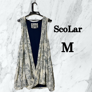 ScoLar - 【美品】ScoLar スカラー　ノースリーブ　バルーンワンピース　M 花柄