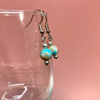 キャンディジェイド 一粒フックピアス イヤリング 8mm　S　#14 (ピアス)