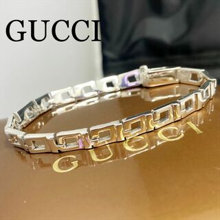 Gucci - 新品仕上 廃盤 グッチ シェイプ ロゴ ブレスレット バングル シルバー 925