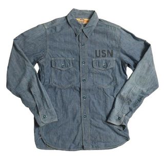 ザリアルマッコイズ(THE REAL McCOY’S)のTHE REAL McCOY’S ザリアルマッコイズ シャンブレーシャツ USN U.S NAVY ミリタリー 長袖 メンズ 14 アメカジ(シャツ)