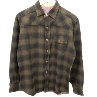 ペンドルトン(PENDLETON)のペンドルトン 50s ヴィンテージ オンブレ シャドー チェック 開襟 茶(シャツ)