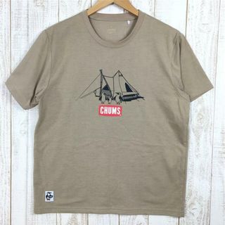 CHUMS - MENs M チャムス キャンプ Tシャツ 速乾 CHUMS CH01-1762 ベージュ系