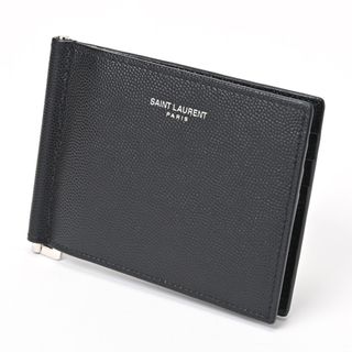 サンローラン(Saint Laurent)のサンローラン / SAINT LAURENT　ビルクリップウォレット / マネークリップ　378005　グレインパウダーテクスチャードレザー　ブラック　【中古】 商品番号 S-155607(折り財布)