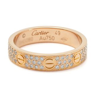 カルティエ(Cartier)のカルティエ ラブ ウェディング リング パヴェダイヤモンド K18PG ピンクゴールド 中古(リング(指輪))