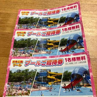 浜寺公園プール招待券　1名無料3枚