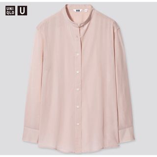 ユニクロ(UNIQLO)のUNIQLO U ユニクロ ユー シアーバンドカラーシャツ（長袖）Mサイズ(シャツ/ブラウス(長袖/七分))