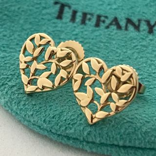 Tiffany & Co. - Tiffany K18YGオリーブリーフハート ピアス希少美品