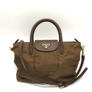 プラダ(PRADA)のプラダ PRADA トライアングルロゴ BN2106 2WAY カバン ハンドバッグ ナイロン/レザー CORINTO ブラウン(ハンドバッグ)