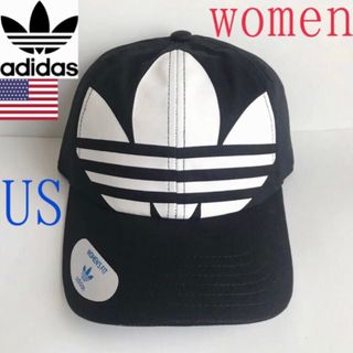 アディダス(adidas)のレア【新品】アディダス キャップ USA レディース ビッグトレフォイル 黒(キャップ)