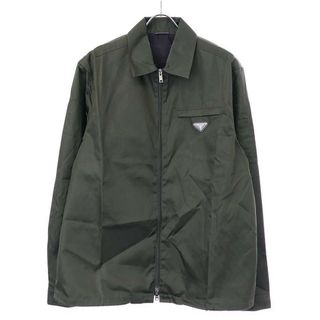 プラダ(PRADA)のPRADA プラダ 20SS Nylon Shirt Jacket ロゴプレート ナイロンジップアップジャケット SC502 カーキ L(その他)