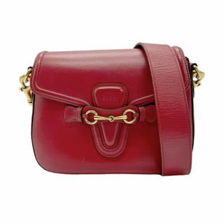 グッチ(Gucci)のグッチ GUCCI ショルダーバッグ ホースビット レザー レッド レディース 380573 送料無料【中古】 z0835(ショルダーバッグ)