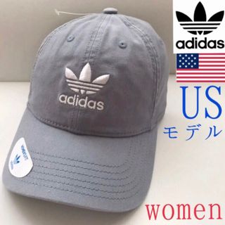 アディダス(adidas)のレア 新品 アディダス キャップ USA レディース グレー(キャップ)