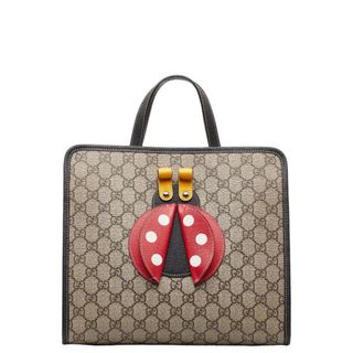 グッチ(Gucci)の美品 グッチ GGスプリーム てんとう虫 ハンドバッグ チルドレンズバッグ 664083 PVC レディース GUCCI 【1-0149479】(ハンドバッグ)