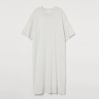 H&M - 新品 H&M ファインニットTシャツワンピース ニットワンピース ライトグレー