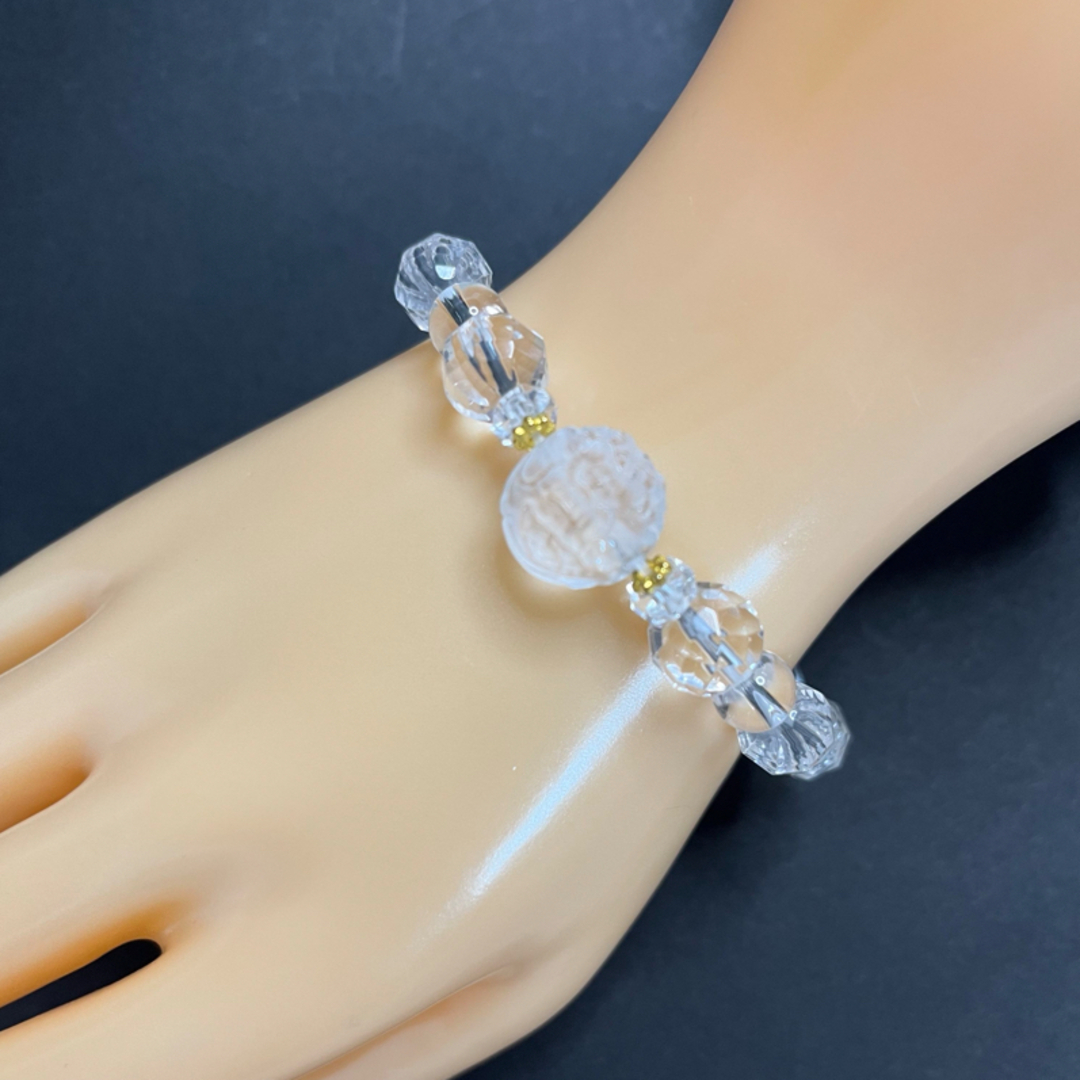 水晶龍神＊パワーストーンブレスレット ハンドメイドのアクセサリー(ブレスレット/バングル)の商品写真