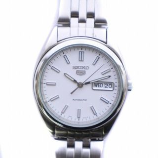 セイコー(SEIKO)のSEIKO 5 AUTOMATIC 腕時計 アナログ 自動巻き 3針 文字盤白(腕時計)