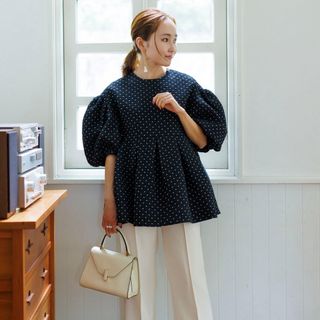 ブルレア bluelea Dot jacquard blouse(シャツ/ブラウス(半袖/袖なし))