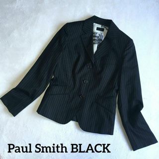 Paul Smith - 【美品】ポールスミス　テーラードジャケット　38表記　ストライプ　黒　ブラック