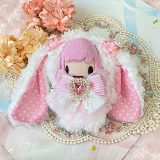 ハンドメイド 10〜13cm 着ぐるみ ぬい服 たれみみうさぎ ぬいぐるみ(キャラクターグッズ)