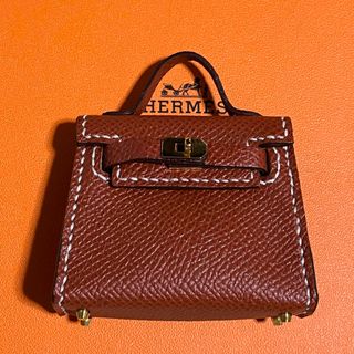 エルメス(Hermes)のバッグチャーム　ケリー風　ブラウン　ゴールド金具(チャーム)