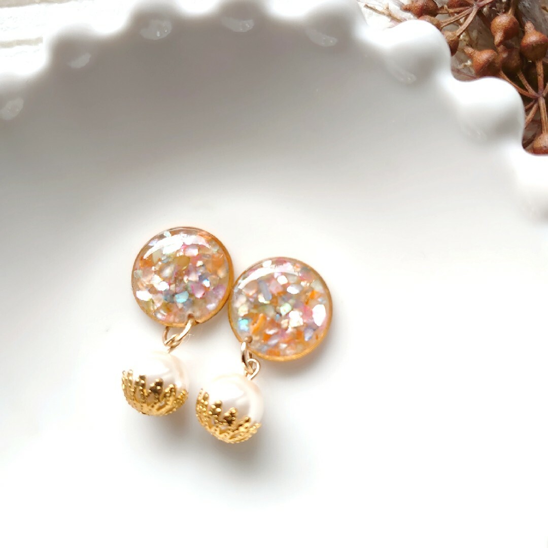 No.4379 ハンドメイドピアス★イヤリング ハンドメイドのアクセサリー(ピアス)の商品写真