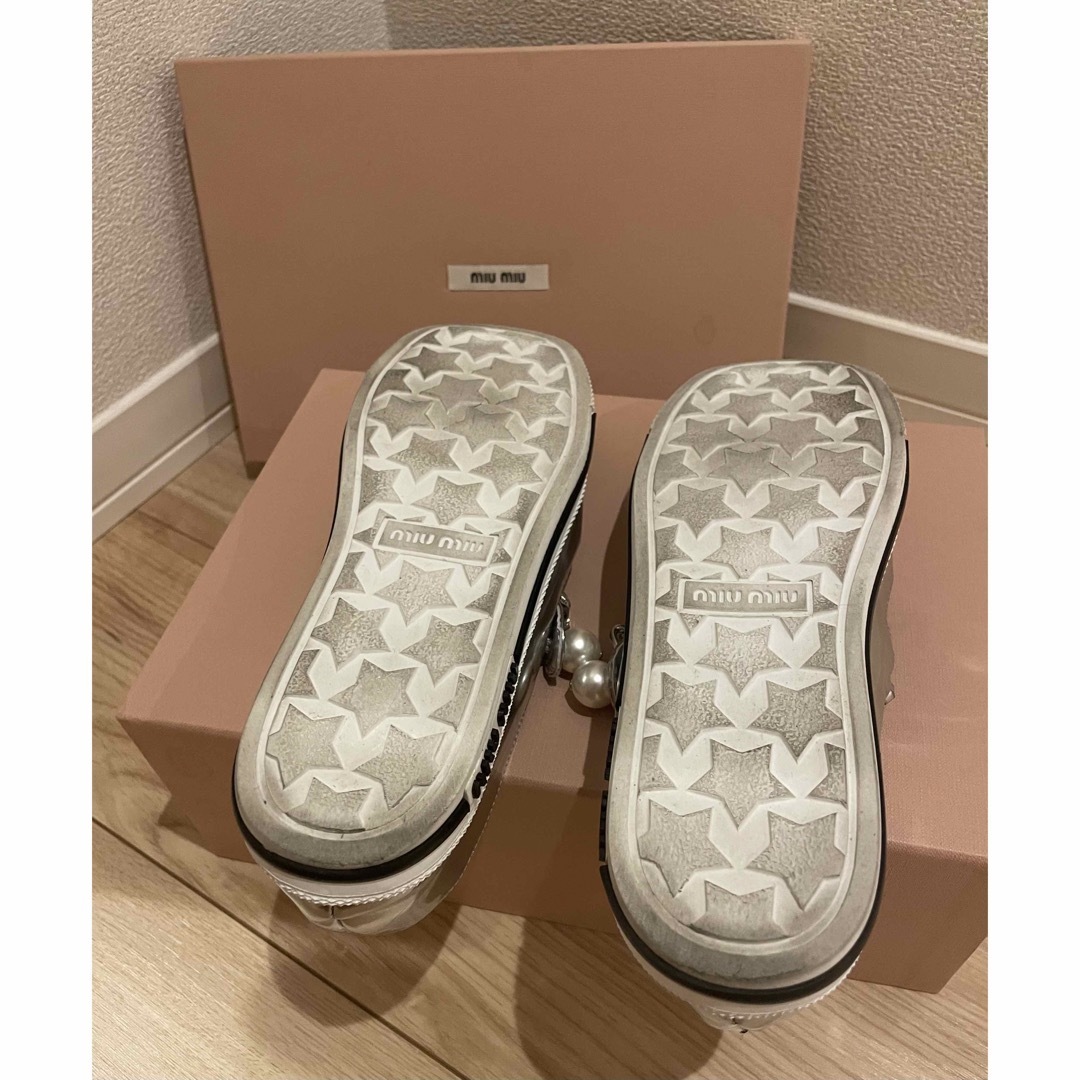 miumiu好き必見！STACCATO ビジューバレエシューズ23.5