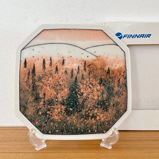 アラビア(ARABIA)の【別注品】FINNAIR ヘルヤ"AUTUMN RUSKA" 陶板画(プレート)(置物)