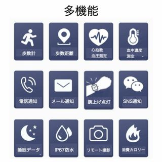 スマートウォッチ ブラック 黒 Y68 健康管理 SNS通知(腕時計(デジタル))