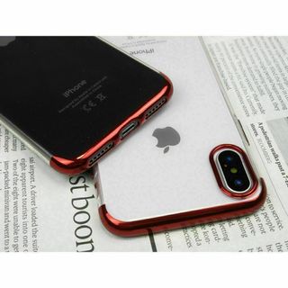 iPhoneXsMAX　TPU　ソフトクリアケース　（レッド）(iPhoneケース)