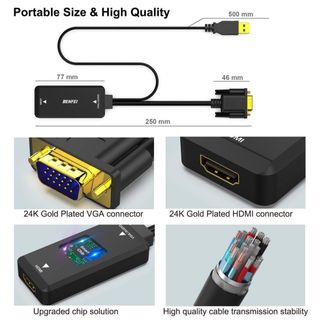 HDMI アダプター  VGA 入力　VGA-HDMI  USB付き(PC周辺機器)