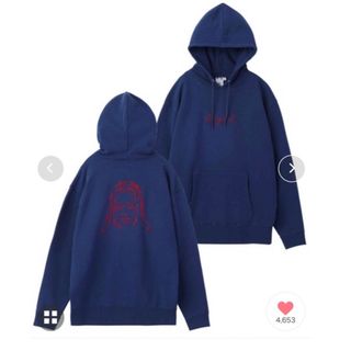 エックスガール(X-girl)のX-girl/EMBROIDERED FACE SWEAT HOODIE(トレーナー/スウェット)