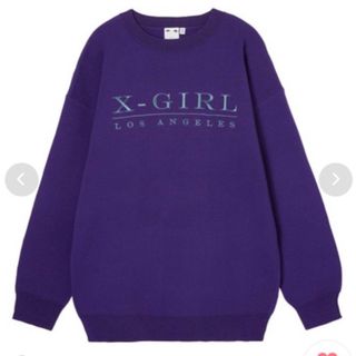 エックスガール(X-girl)のX-girl/EMBROIDERED SERIF LOGO KNIT(トレーナー/スウェット)