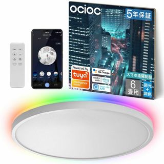 【サイズ:6畳用300mm白枠_色:WiFiスマート間接光(RGB)】【Alex(その他)