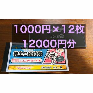 ヴィレッジヴァンガード 株主優待券 12枚　12000円分　ヴィレヴァン(ショッピング)