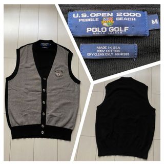 ポロゴルフ(Polo Golf)の美品 00s USA製 POLO GOLF ラルフローレン L vest ベスト(ウエア)