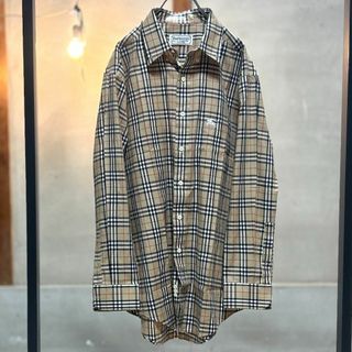 バーバリー(BURBERRY)のBurberryバーバリーオーバーサイズ/ビッグシルエットノバチェック柄シャツL(シャツ)