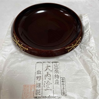 山口特産　大内塗　金彩　漆器　菓子鉢(漆芸)