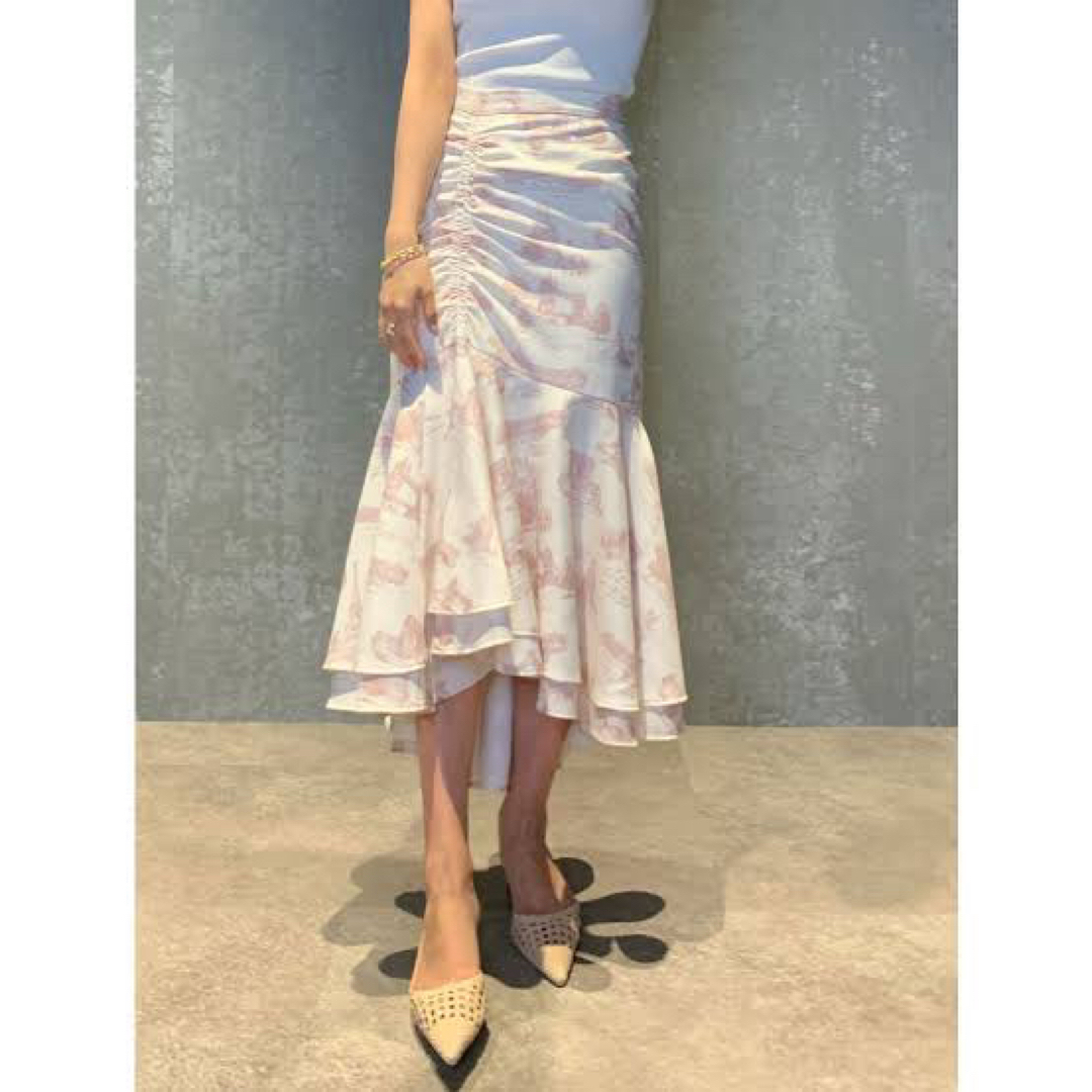 eimy istoire(エイミーイストワール)のeimy istoire アシンメトリーギャザーマーメイドスカート♡ピンク レディースのスカート(ロングスカート)の商品写真