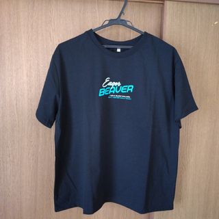 新品 未使用 英字 プリント トップス 半袖 Tシャツ レディース Ｌサイズ 黒(Tシャツ(半袖/袖なし))