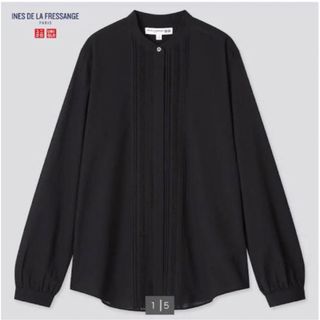 ユニクロ(UNIQLO)の★UNIQLO イネス　コラボ　シアーコットン　スタンドカラーシャツ　Ｓ★(シャツ/ブラウス(長袖/七分))