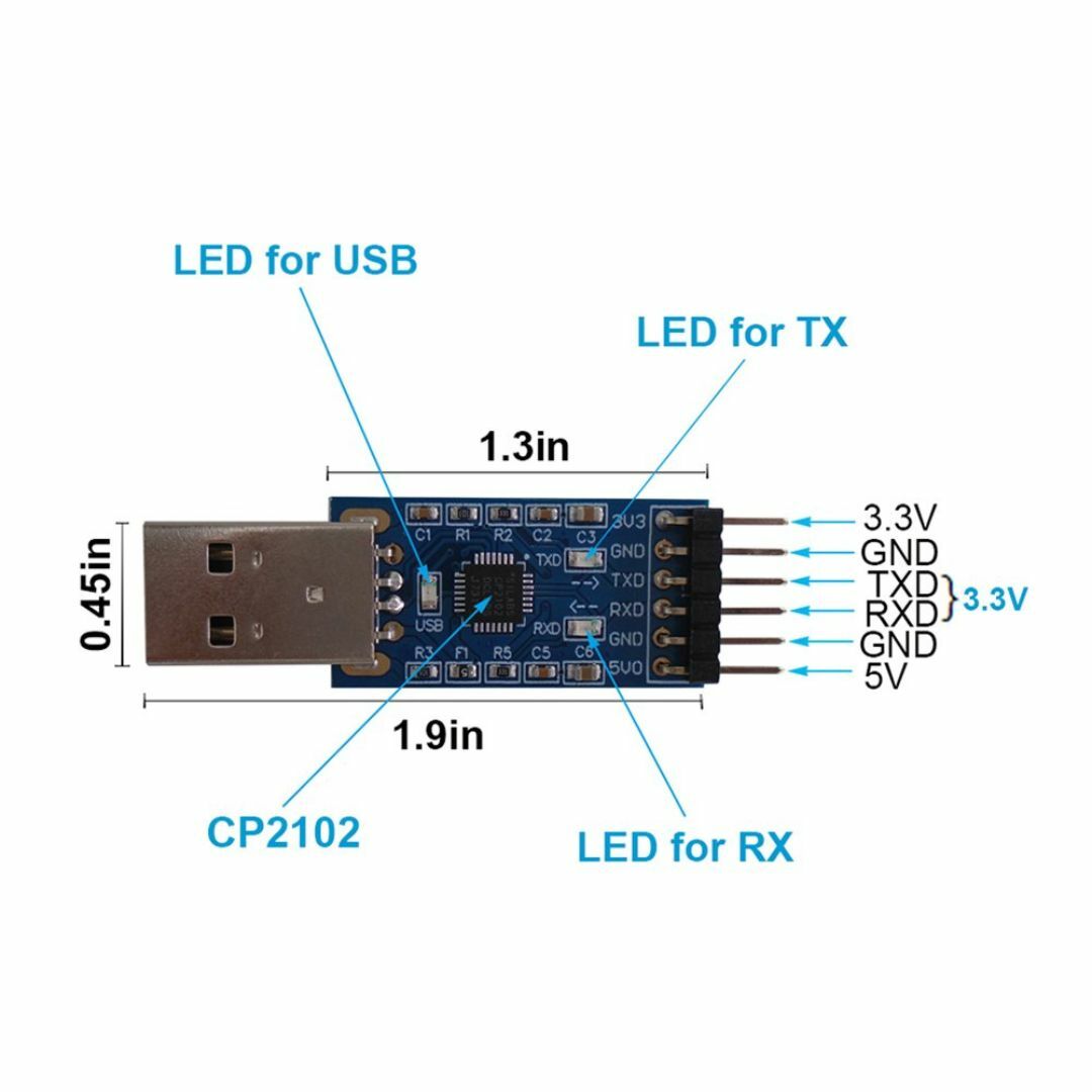 DSD TECH TTL-USB コンバーター CP2102N チップ付き Wi スマホ/家電/カメラのPC/タブレット(PC周辺機器)の商品写真